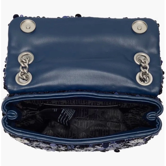 Kurt Geiger Navy Sequin Blue Sequin Mini Braxton shoulder Crossbody Bag - NWT - Picture 3 of 16